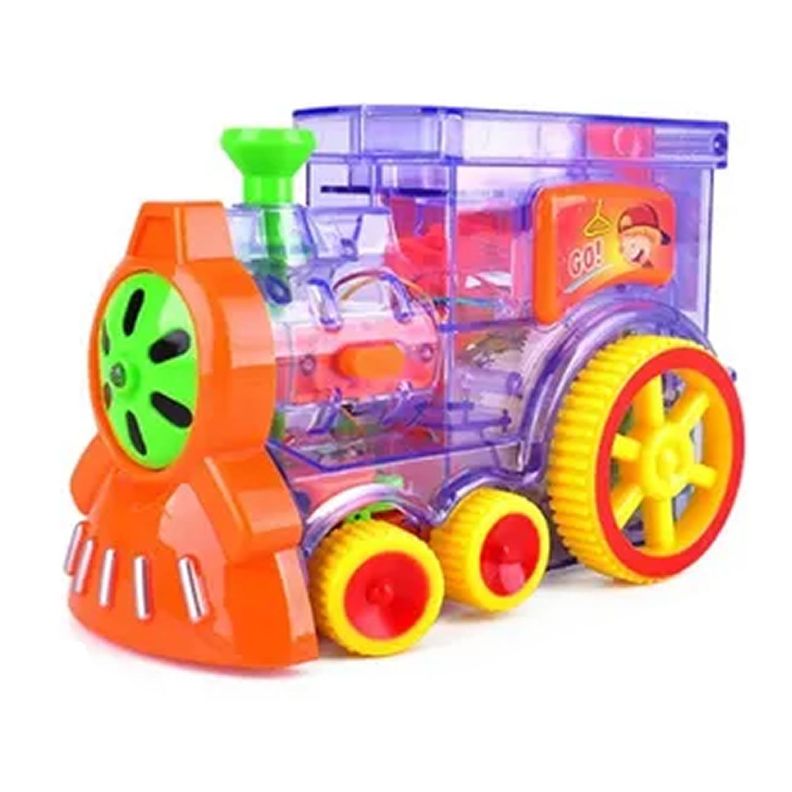 Juego Tren Automático Con Bloques Dominó Apilables Niños-0