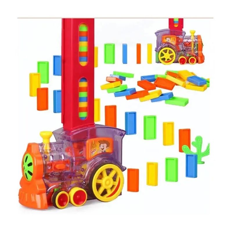Juego Tren Automático Con Bloques Dominó Apilables Niños-1