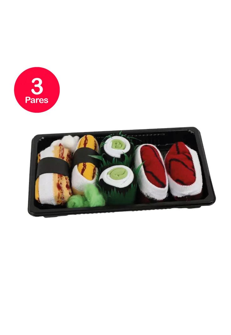 Calcetines Divertidos Caja Sushi Unisex Pack 3 Diseno 1