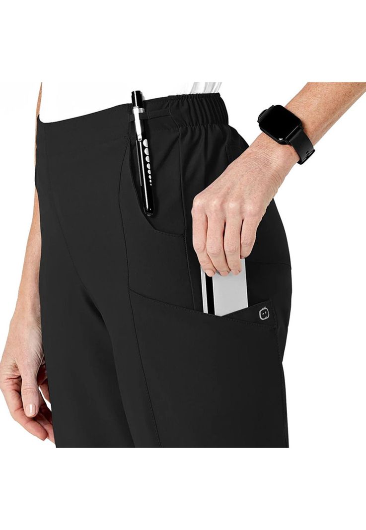 Pantalón Clínico Mujer Wonderwink 5155 Negro Largo-3