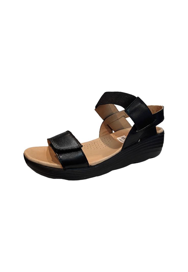 Sandalia Mujer Cuero Negro Mike`s