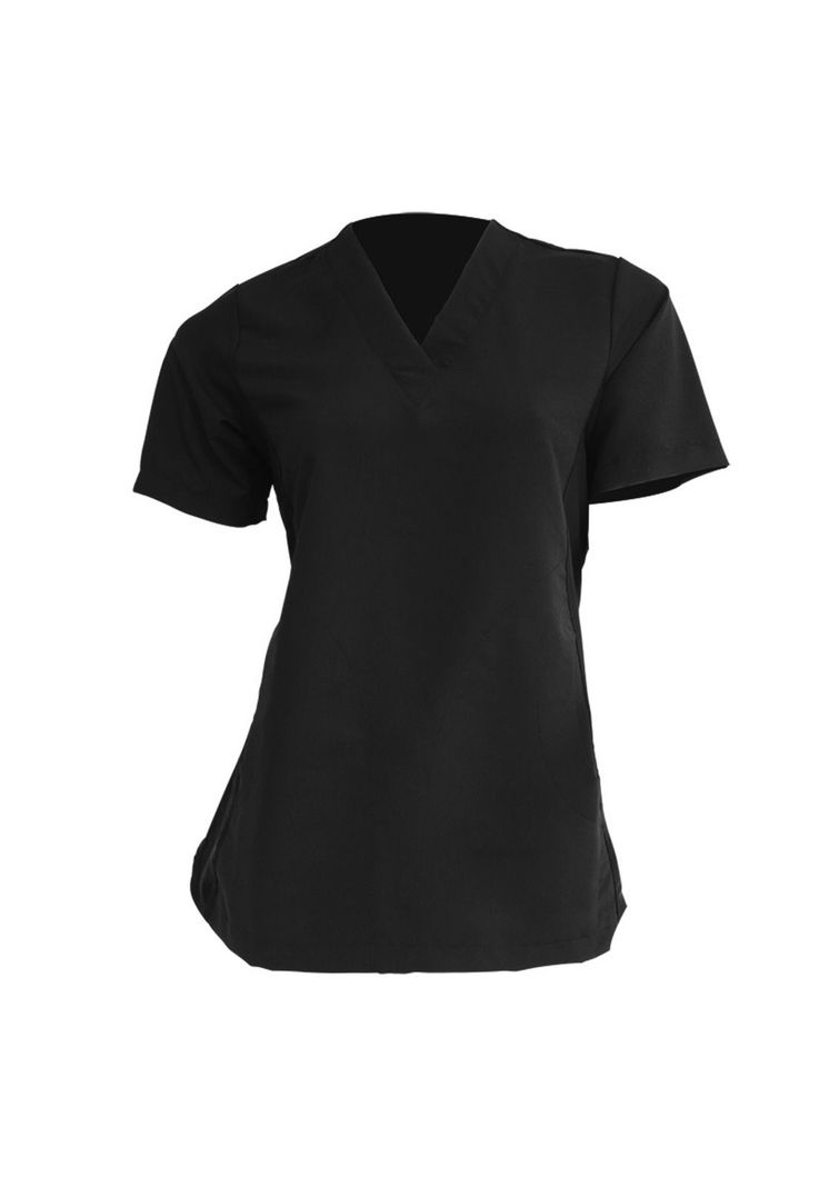 Polera Mujer Negro Mike's Antifluido Uniformes Clínicos-0