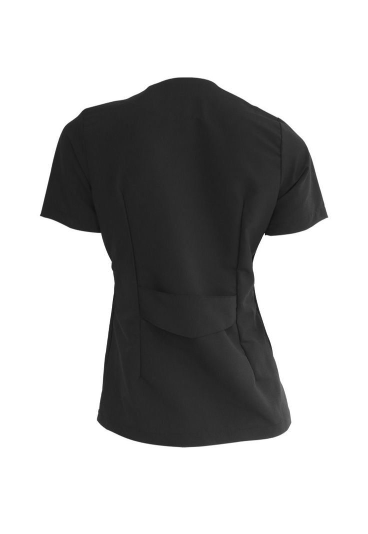 Polera Mujer Negro Mike's Antifluido Uniformes Clínicos-4
