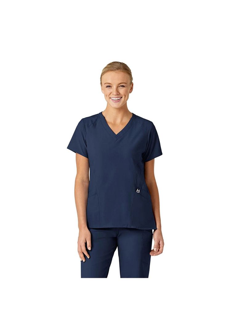 Polera Clínica Mujer Wonderwink 6155 Azul Marino-2