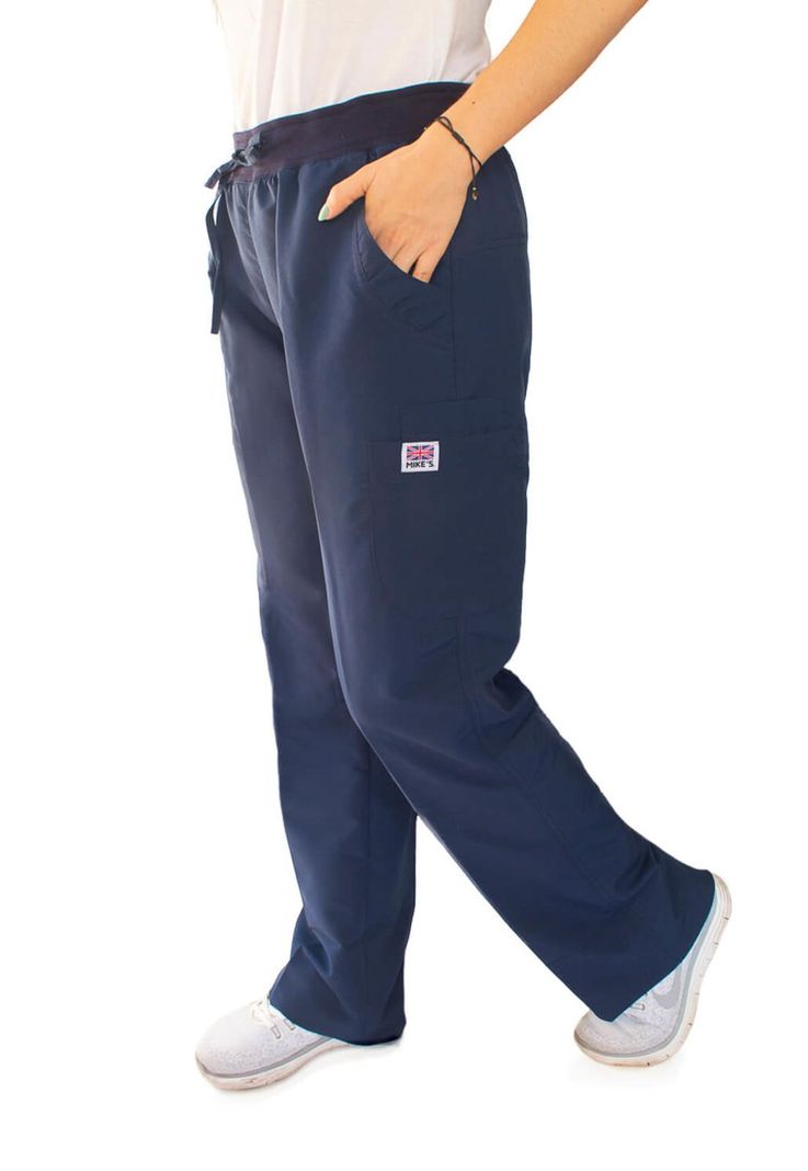Pantalón Mujer Azul Mike's Antifluido Uniformes Clínicos-0