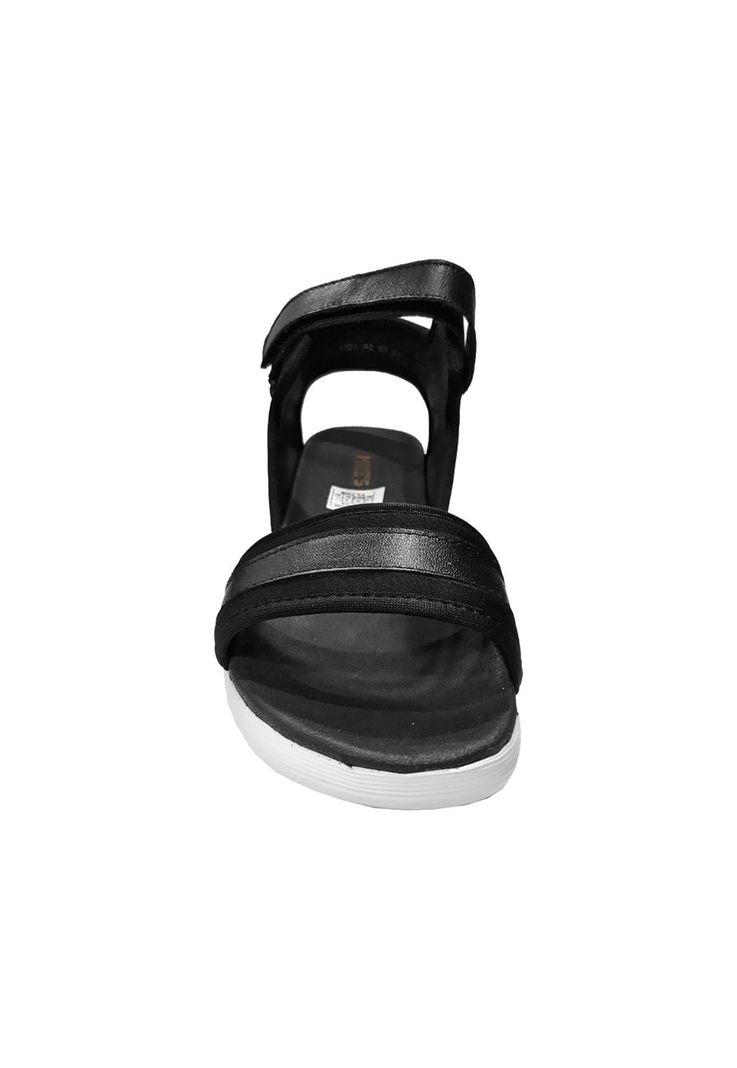 Sandalia Mujer Cuero Neoprene Negro Mike`s-1