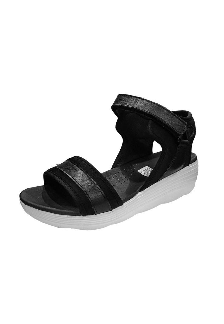 Sandalia Mujer Cuero Neoprene Negro Mike`s
