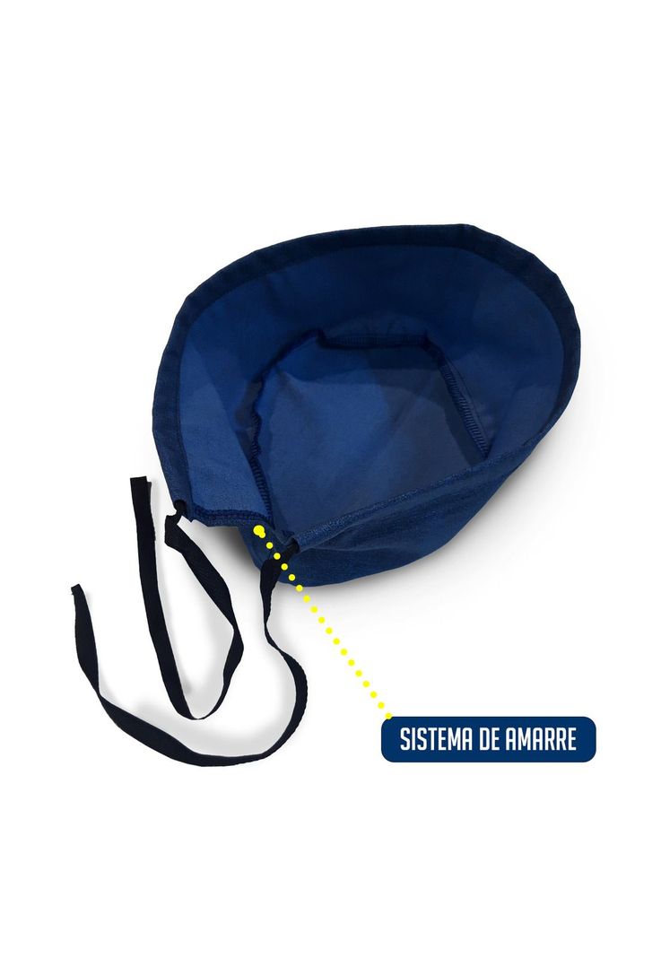 Cofia Gorro Clínico Amarre Antifluido Lavable Denim Mike`s-3