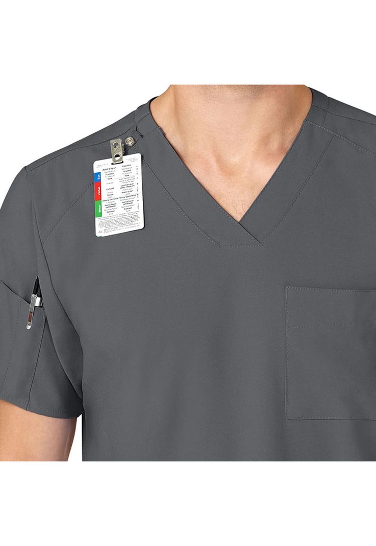 Polera Clínica Hombre Wonderwink 6355 Gris-4