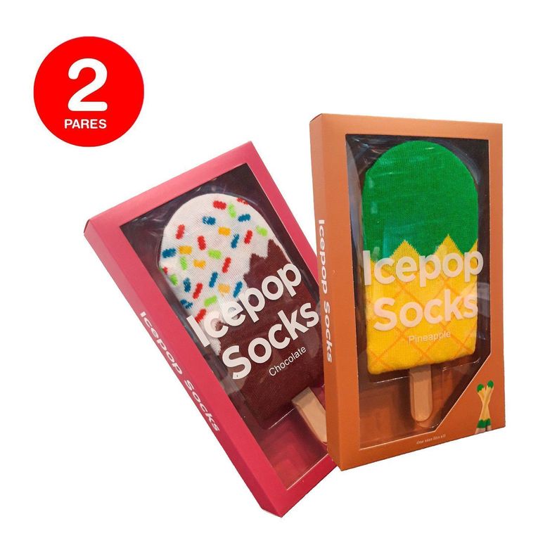 Calcetines Divertidos Paleta Helado Unisex Pack 2