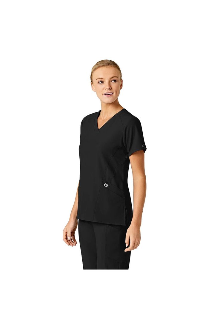 Polera Clínica Mujer Wonderwink 6155 Negro-3