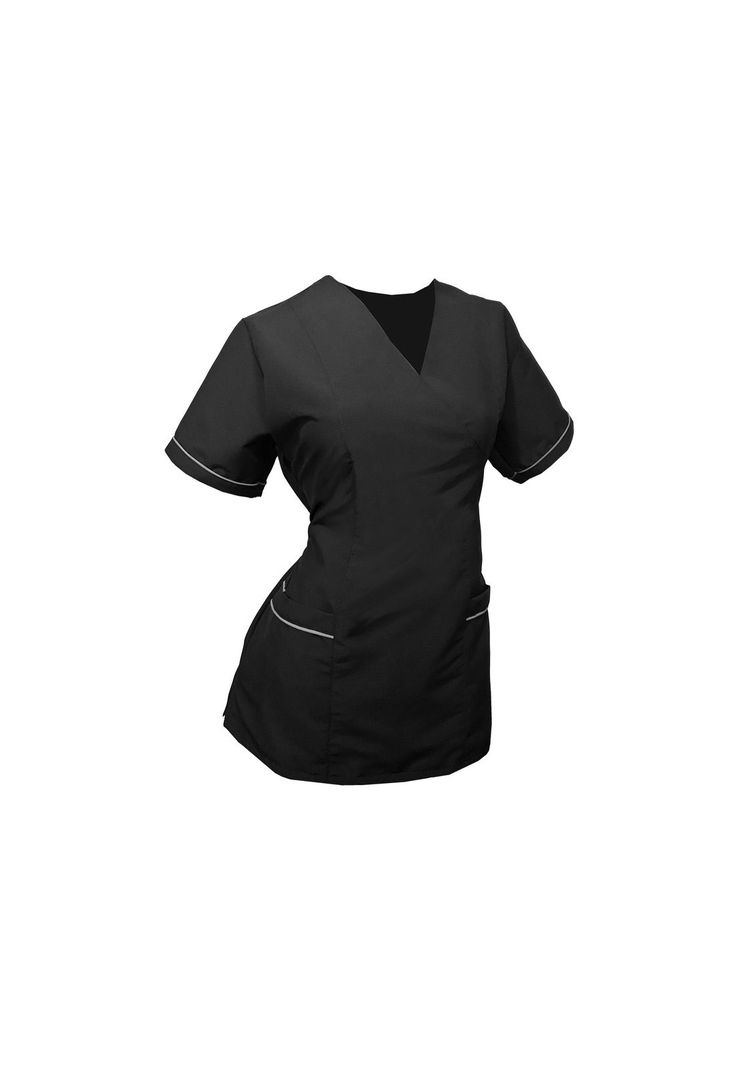 Polera Mujer Negro Antifluido Uniforme Clínico Mike's-0