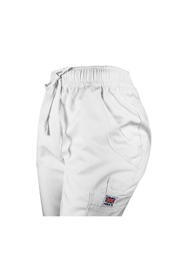 Pantalón Mujer Blanco Mike's Antifluido Uniformes Clínicos-4