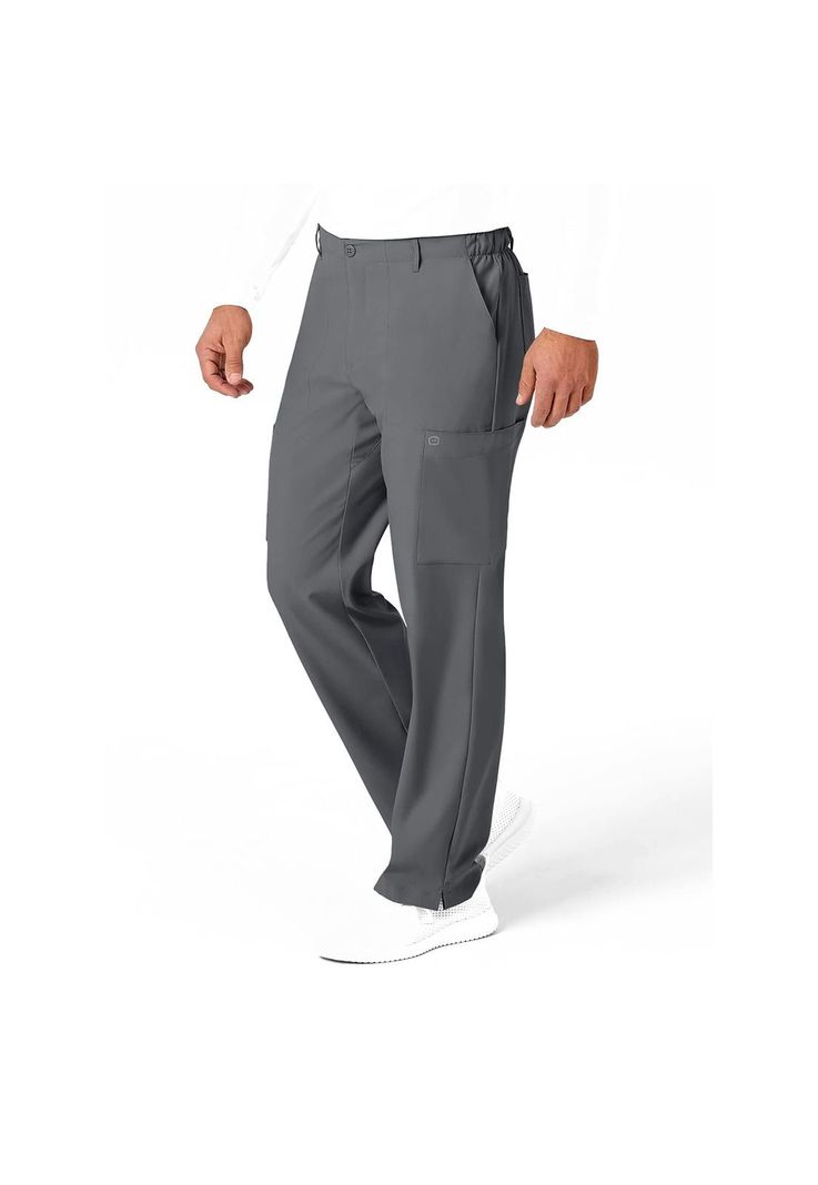 Pantalón Cargo Clínico Hombre Wonderwink 5355 Gris-3