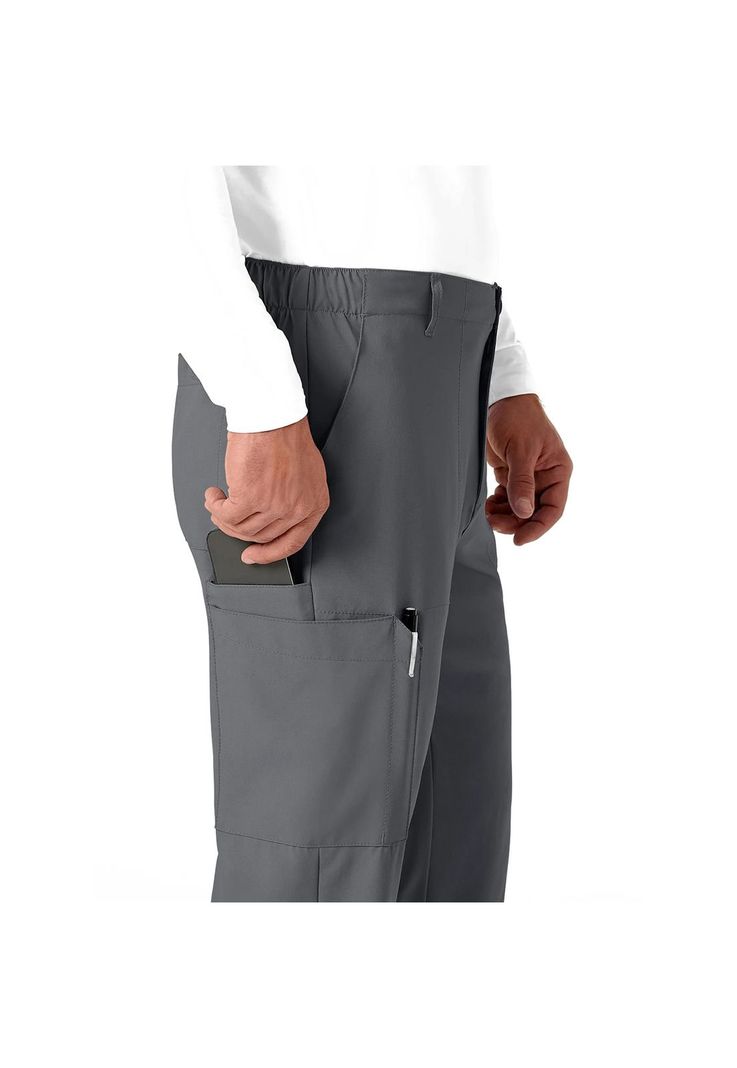 Pantalón Cargo Clínico Hombre Wonderwink 5355 Gris-4