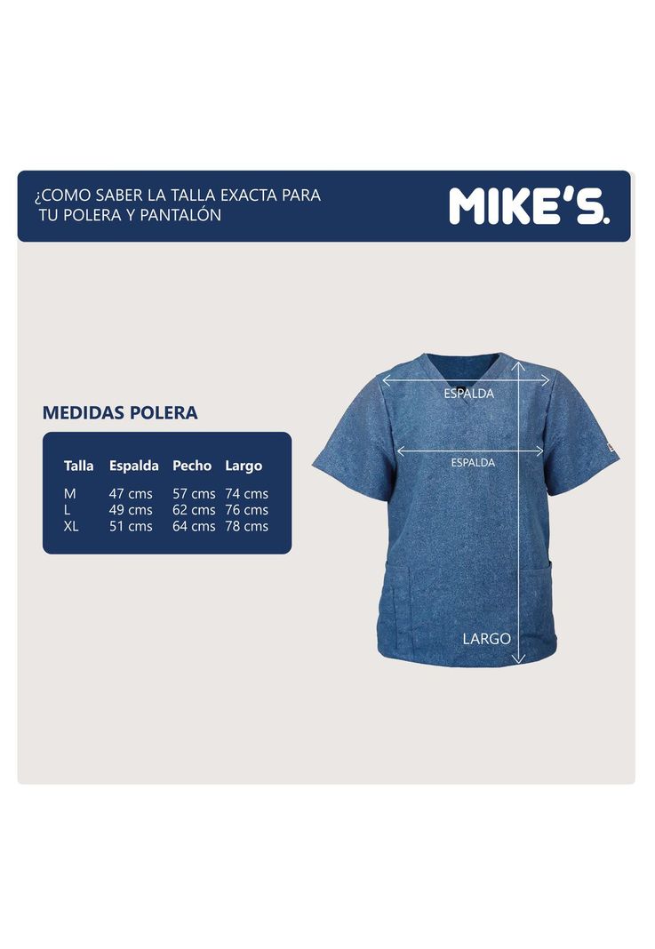 Polera Hombre Jean Mike's Antifluido Uniformes Clínicos-1