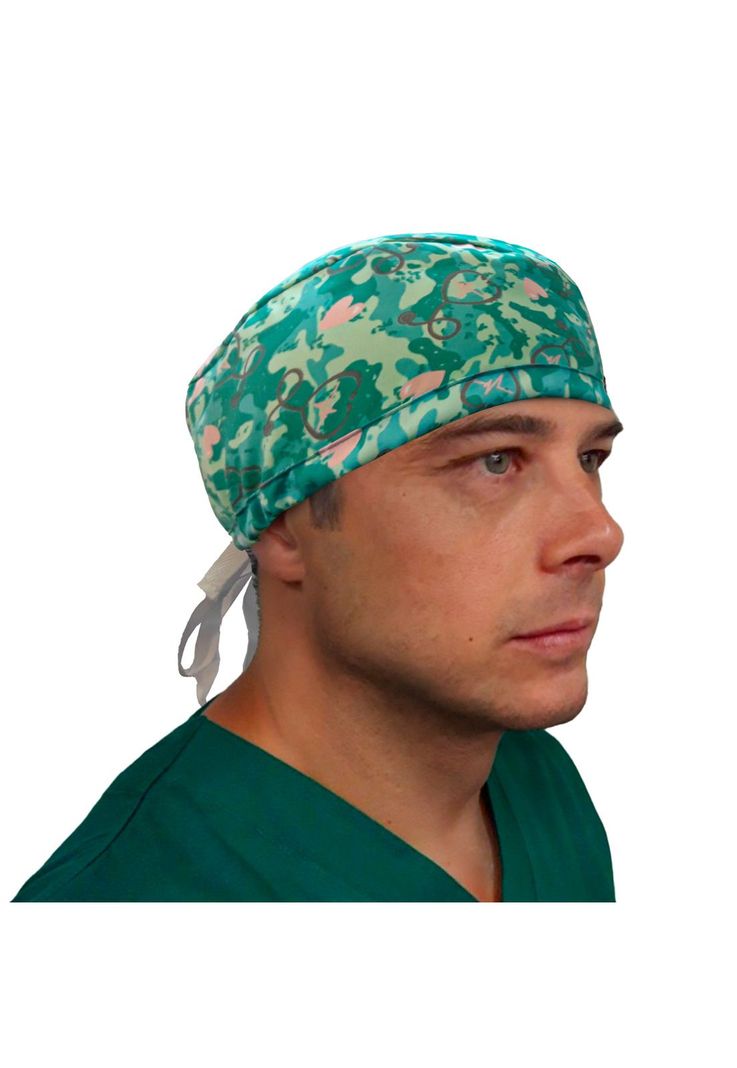 Cofia Gorro Clínico Amarre Antifluido Lavable Verde Mike`s-1