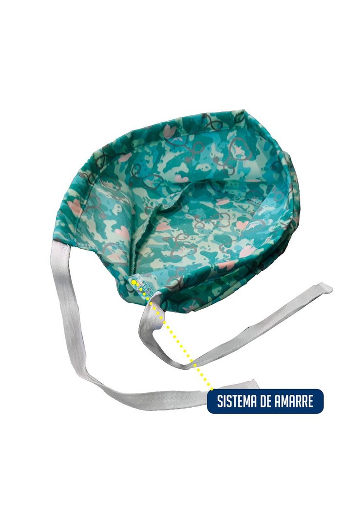 Cofia Gorro Clínico Amarre Antifluido Lavable Verde Mike`s-3
