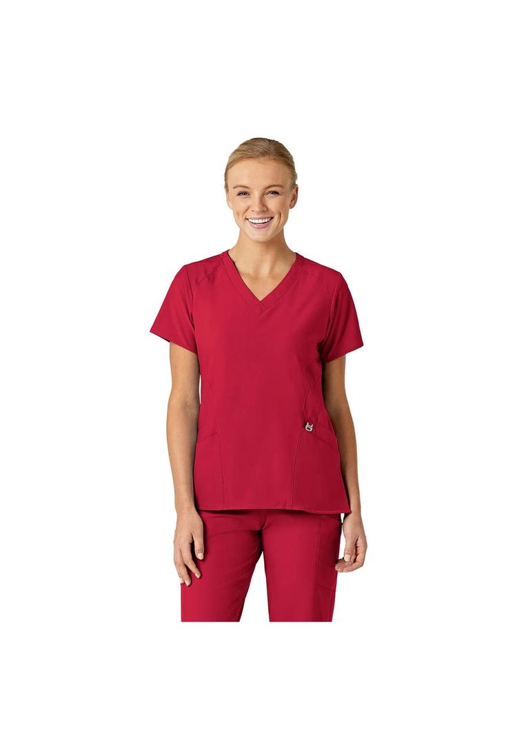 Polera Clínica Mujer Wonderwink 6155 Rojo-0