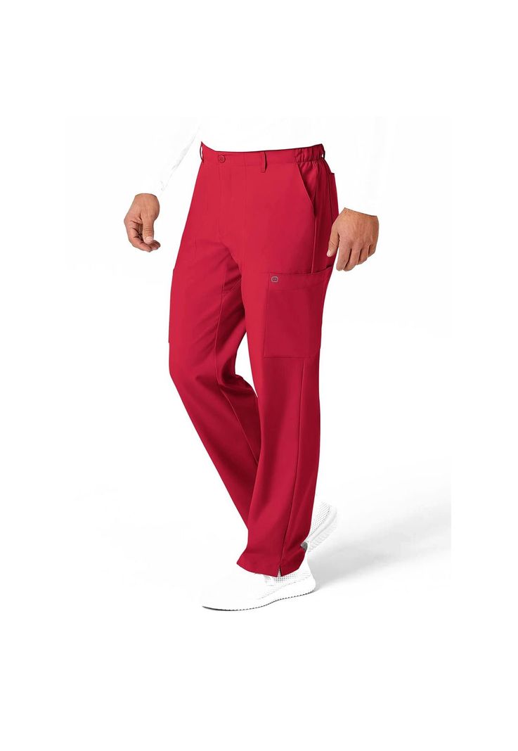 Pantalón Cargo Clínico Hombre Wonderwink 5355 Rojo-3