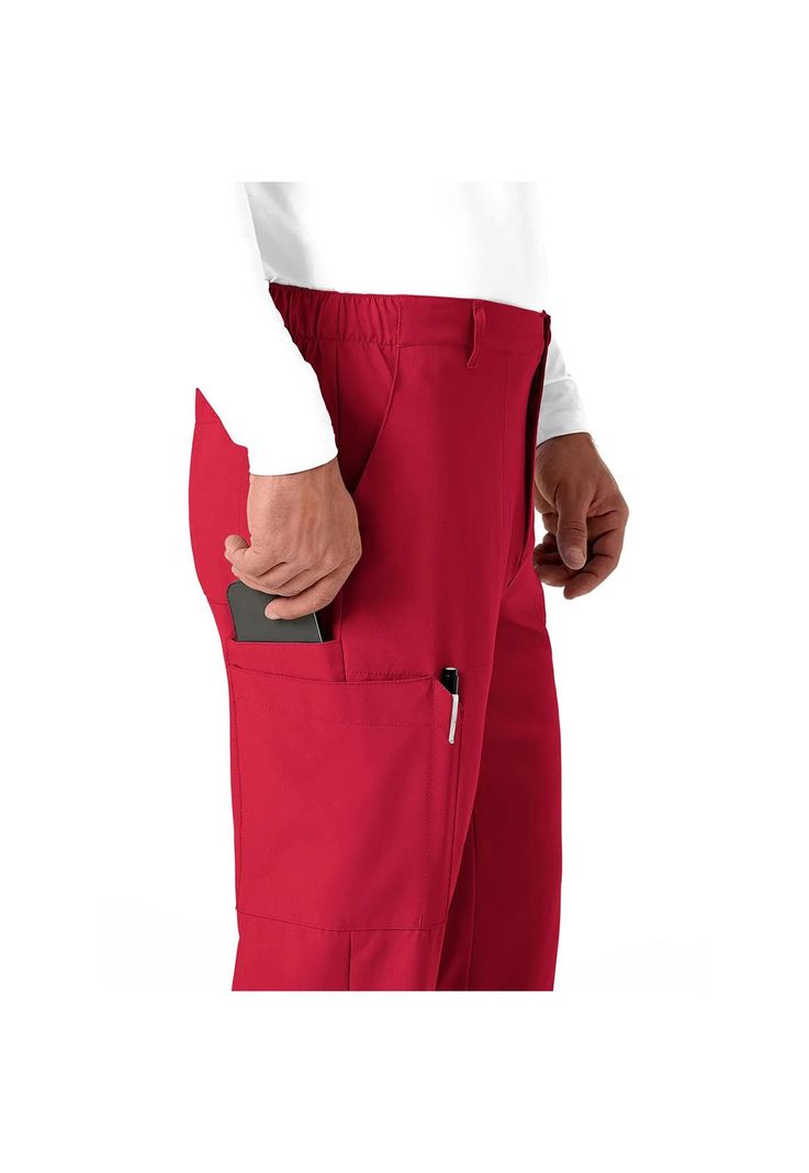 Pantalón Cargo Clínico Hombre Wonderwink 5355 Rojo-4