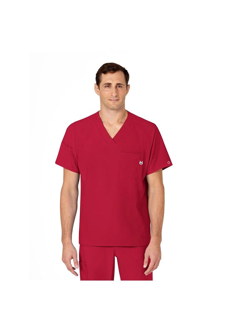 Polera Clínica Hombre Wonderwink 6355 Rojo-0