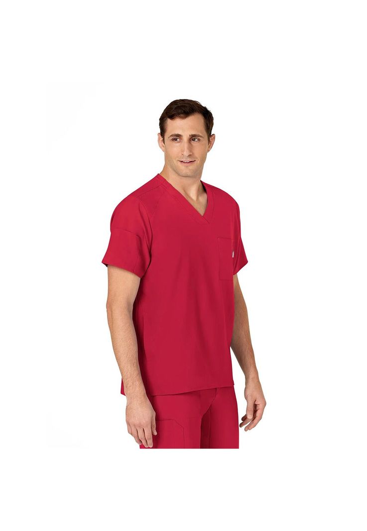 Polera Clínica Hombre Wonderwink 6355 Rojo-1