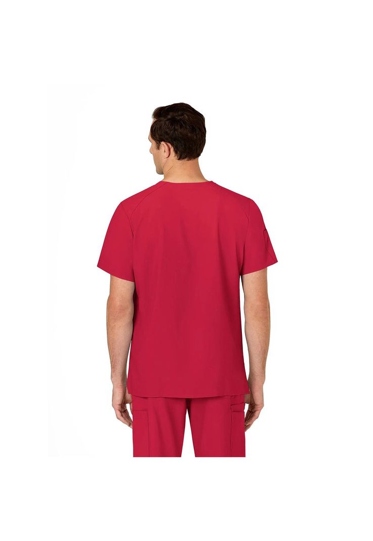 Polera Clínica Hombre Wonderwink 6355 Rojo-2