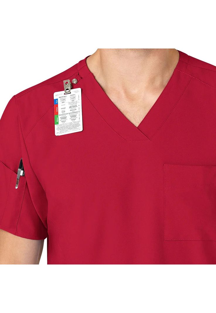 Polera Clínica Hombre Wonderwink 6355 Rojo-3