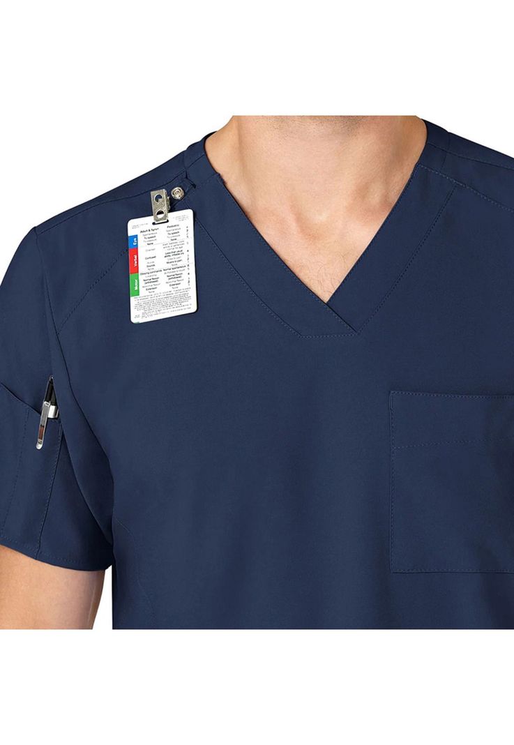 Polera Clínica Hombre Wonderwink 6355 Azul Marino-4