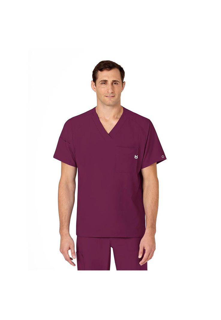 Polera Clínica Hombre Wonderwink 6355 Burdeo-0