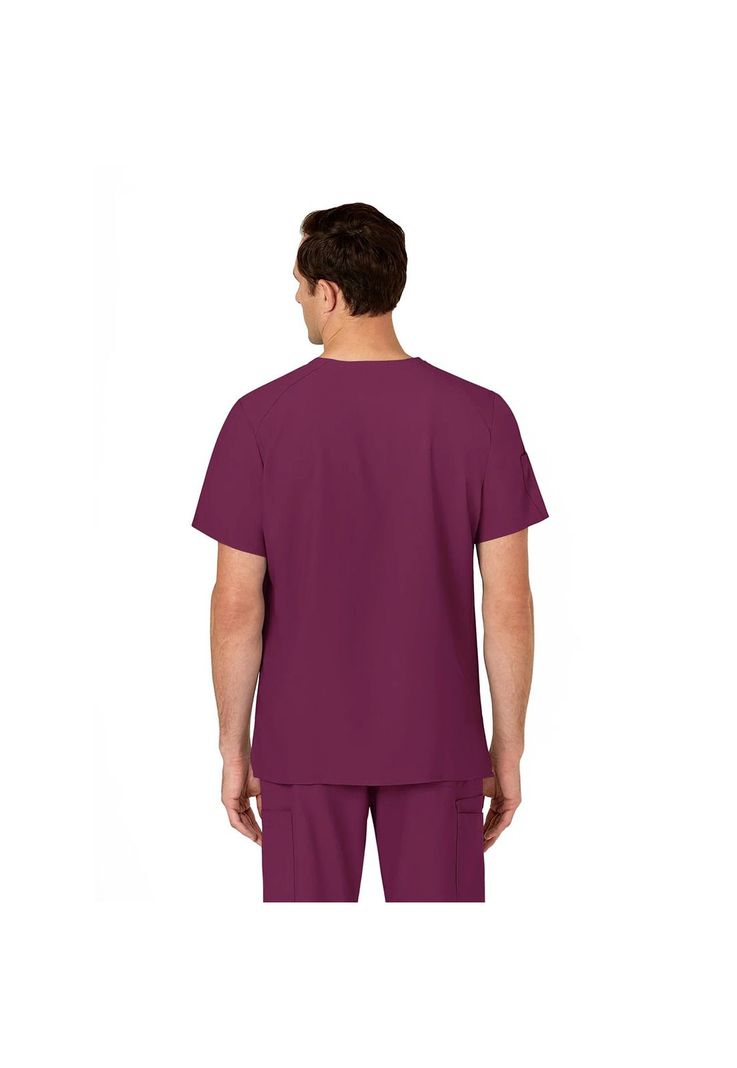 Polera Clínica Hombre Wonderwink 6355 Burdeo-2