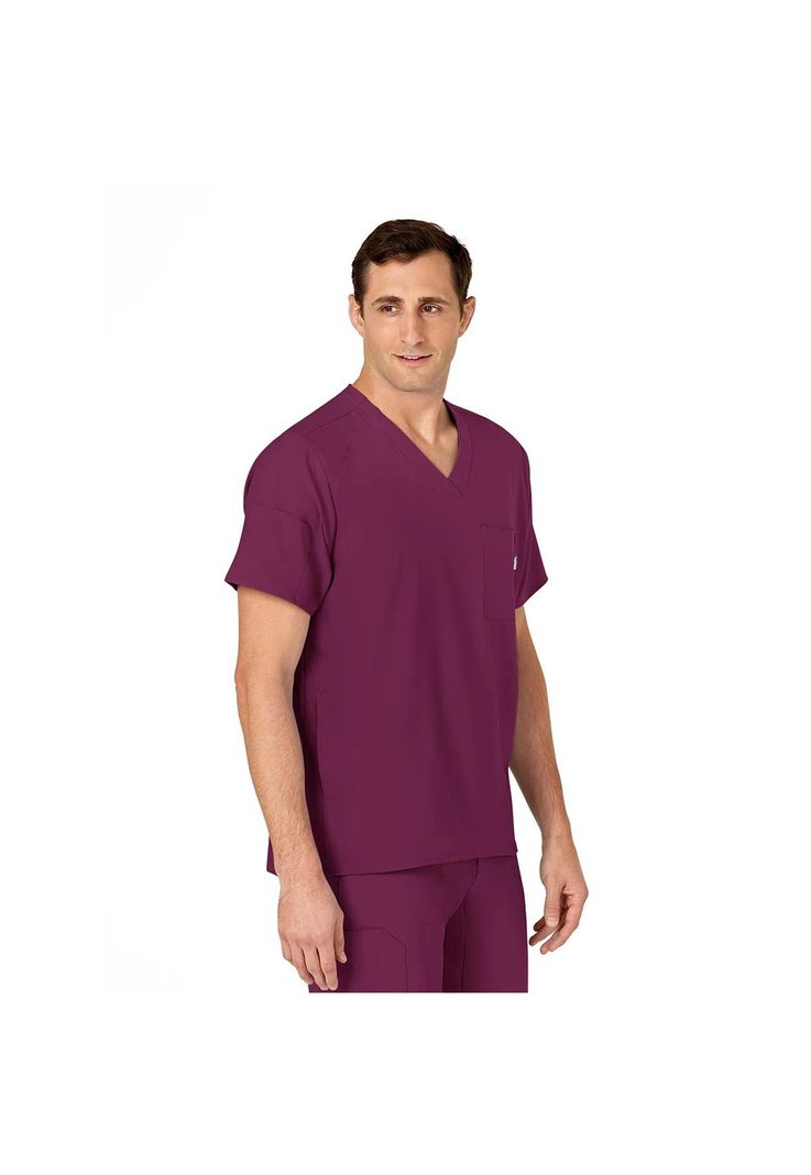 Polera Clínica Hombre Wonderwink 6355 Burdeo-1