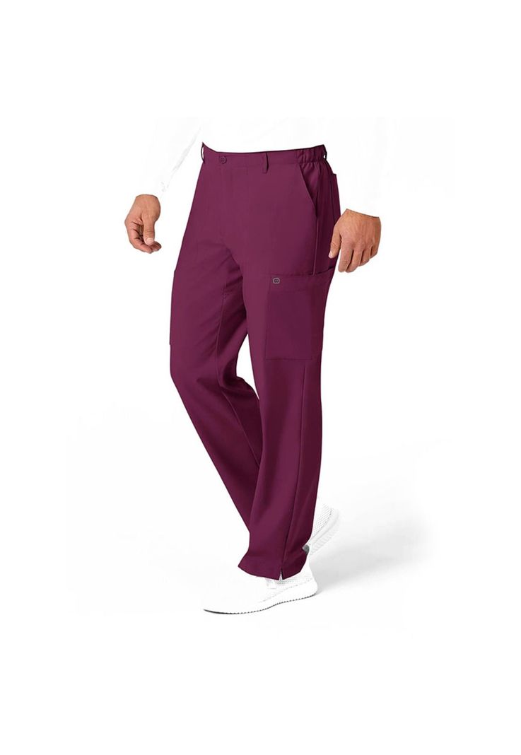 Pantalón Cargo Clínico Hombre Wonderwink 5355 Burdeo-2
