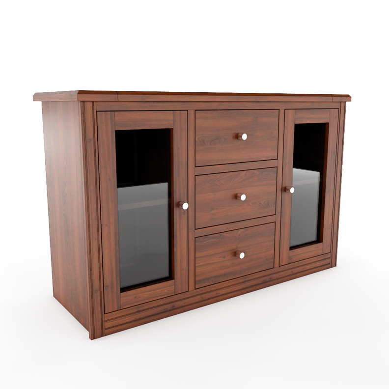 Buffet Berlin Madera Nogal Vidrio