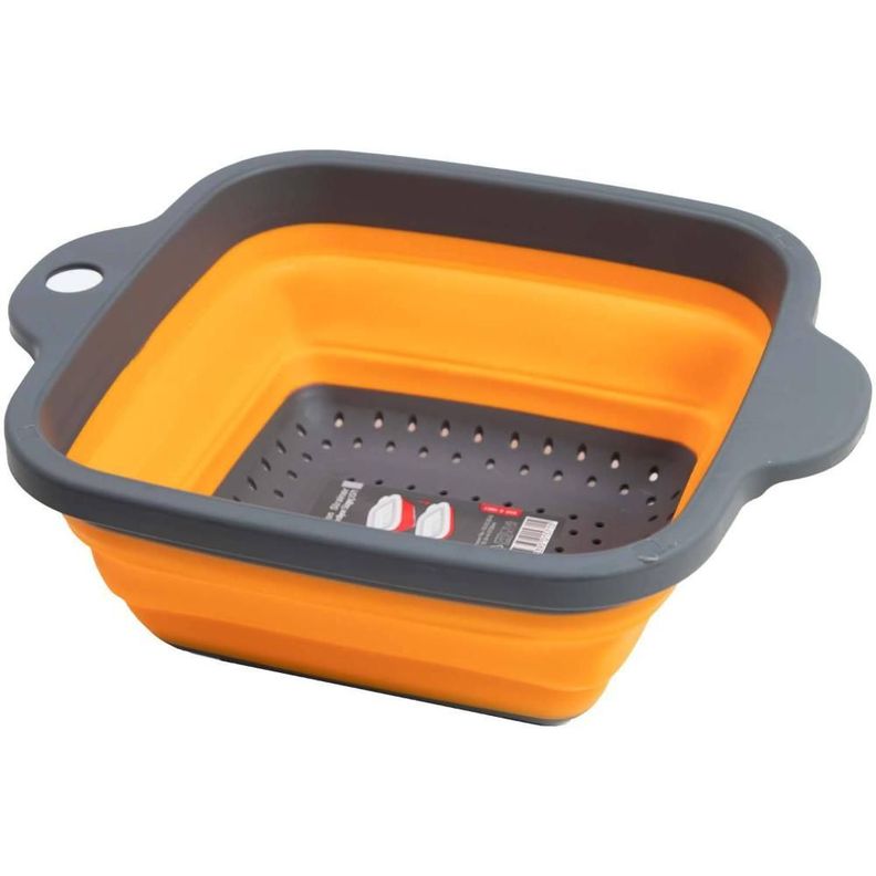 COLADOR DE PLASTICO CUADRADO NARANJO-1