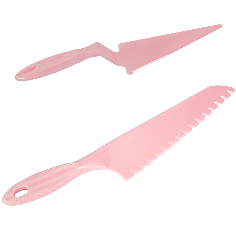 SET PARA TORTA CUCHILLO Y ESPATULA ROSADO-0