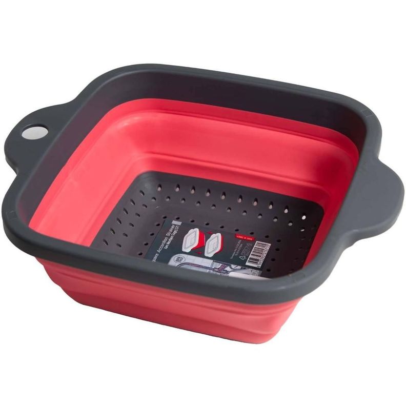 COLADOR DE PLASTICO CUADRADO ROSA-0
