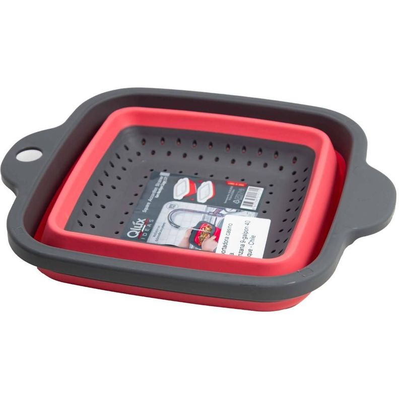 COLADOR DE PLASTICO CUADRADO ROSA-1