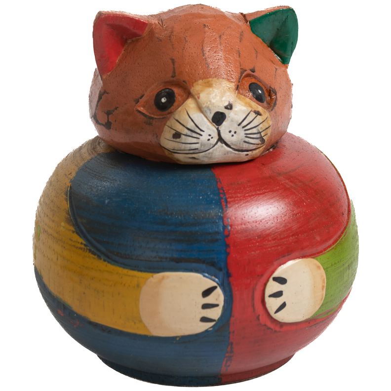 Set de 3 cajas gatos madera-1