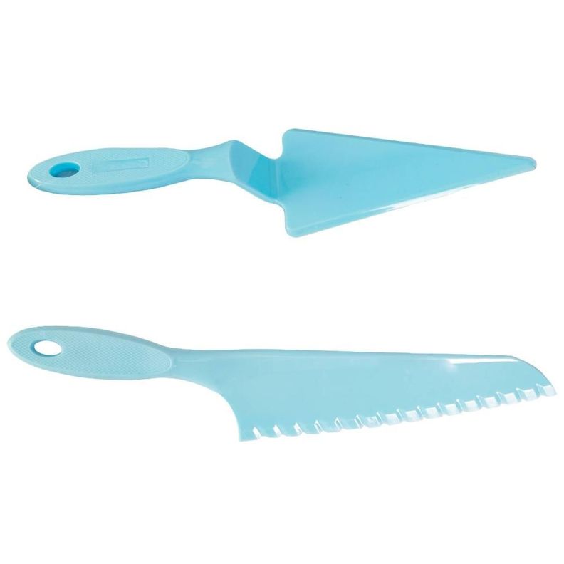 SET PARA TORTA CUCHILLO Y ESPATULA CELESTE-0