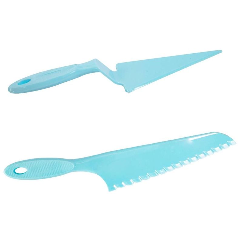 SET PARA TORTA CUCHILLO Y ESPATULA CELESTE-1