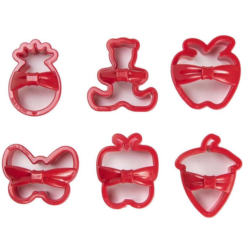 CORTADOR DE GALLETAS CON DISEÑOS ROJO 6 U.-2