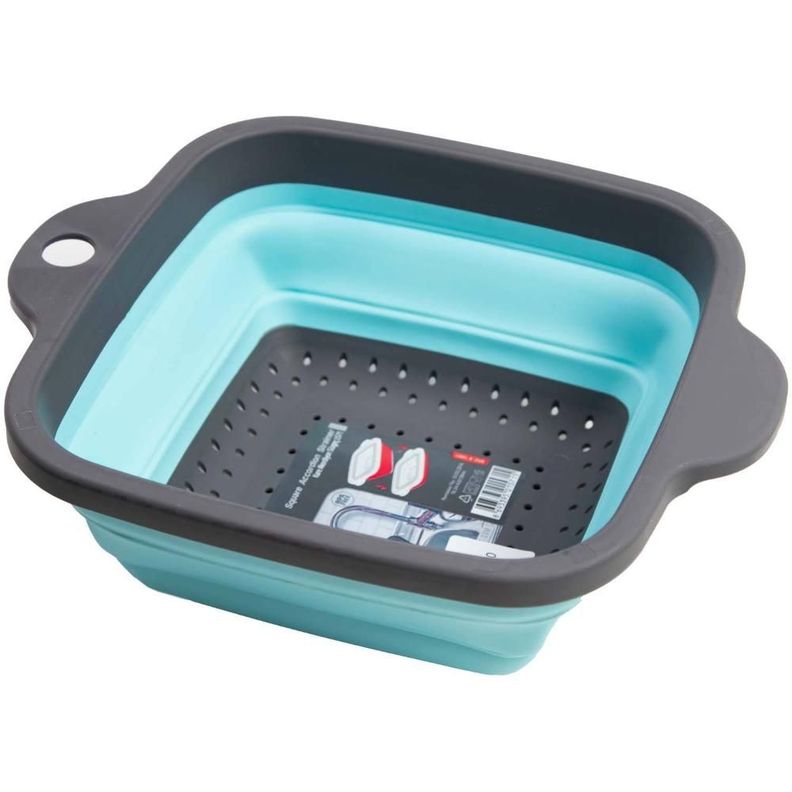 COLADOR DE PLASTICO CUADRADO CELESTE-0