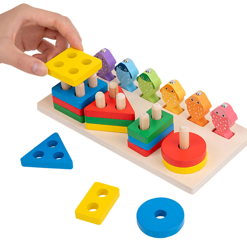 Juego De Pesca Magnético Y Encaje De Madera Montessori-1