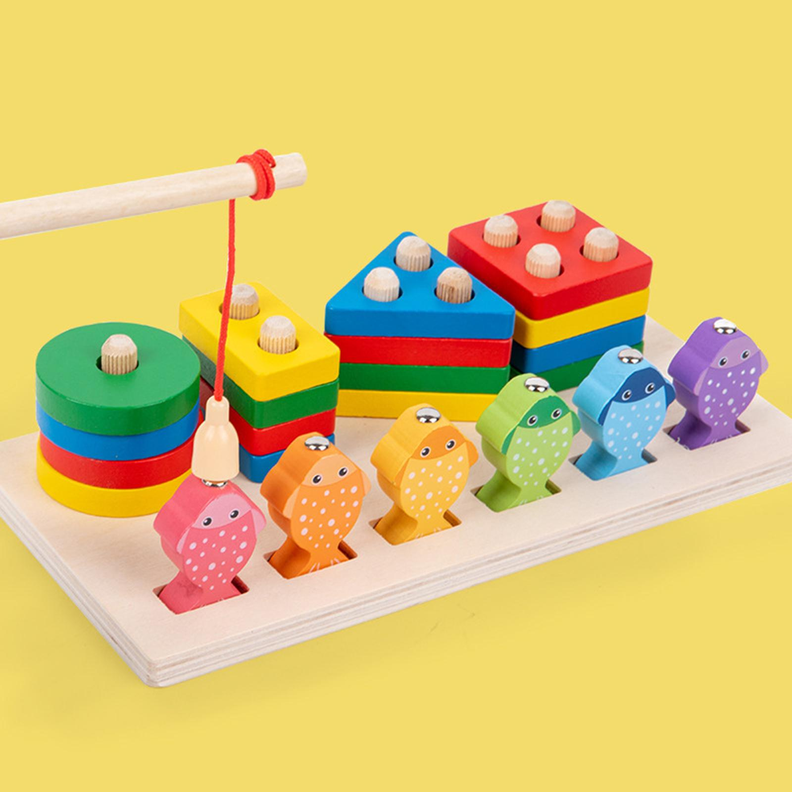 Juego De Pesca Magnético Y Encaje De Madera Montessori-7