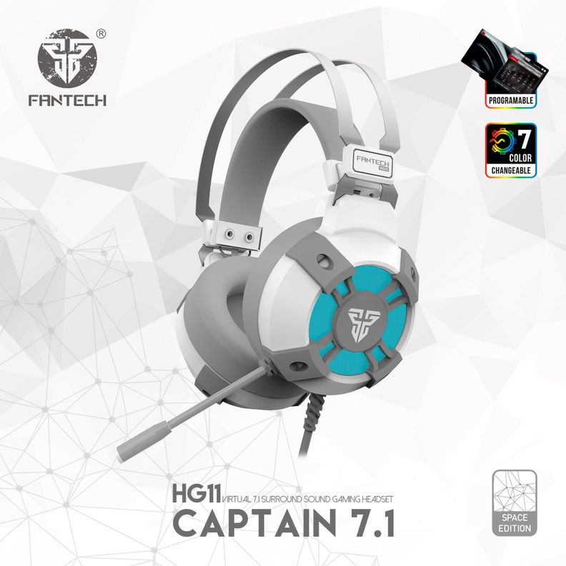 Audífonos PC 7.1 Fantech Captain RGB HG11 Headset Gaming USB Computador-6