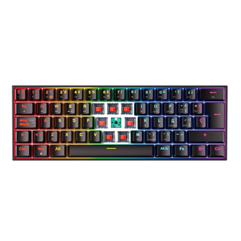 Teclado Gamer 60% Fantech MAXFIT61 RGB Español MK857 Teclado mecánico 60%-2