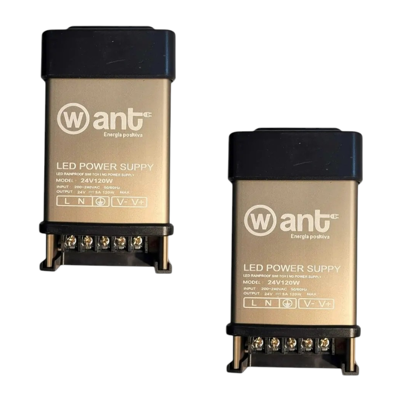 2 Fuentes de Poder 24V 5A 120W IP44 Acero