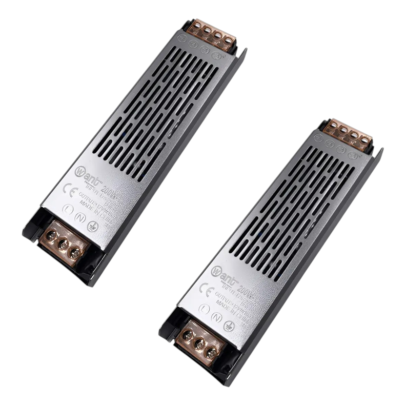 2 Fuentes de Poder 12V 16.7A 200W MQ Compacta Acero